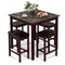 5-Piece Counter-Height Dining Table Set with Wooden Table and Metal Bar Stools, Stylish and Space-Saving